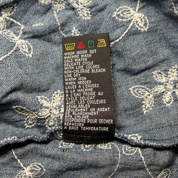 Tribal Vintage Embroidered Denim Skirt 100% Cotton Size 16 - Picture 6 of 6